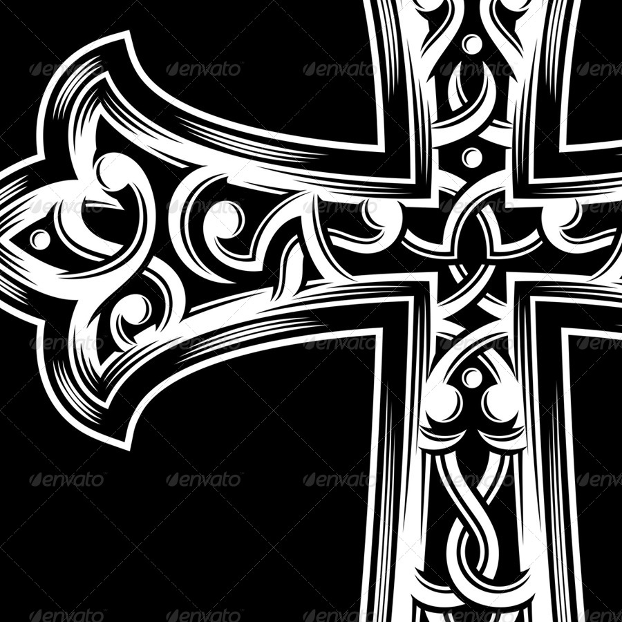Antique Christian Cross Vector by vectorfreak | GraphicRiver
