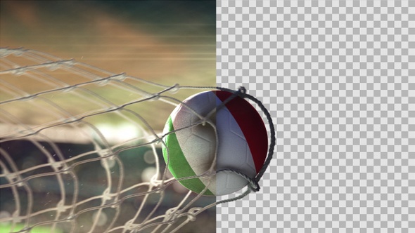 Soccer Ball Scoring Goal Night - Italy