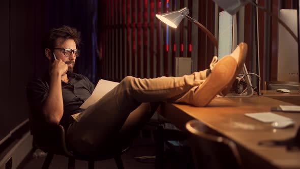 Businessman Trader Reading Corporate Financial Audit Report, Online Trader Work On Stock Market Data alt