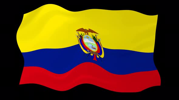 Ecuador Waving Flag Animated Black Background alt