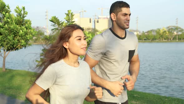 Couple Running in the Park