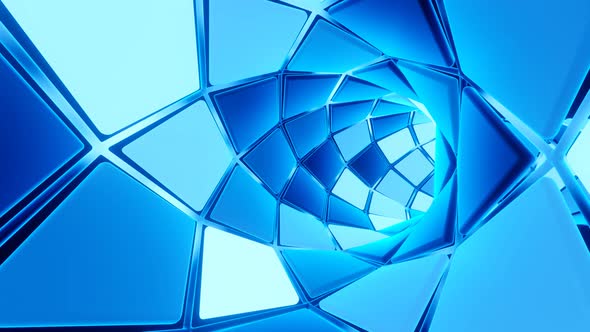 Hypnotic Endless Tunnel, 3D Blue Sci-Fi VJ Loop Motion Graphics alt