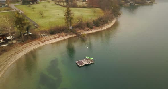 Orbiting around a raft with a slide on it, in the lake of Walen. alt