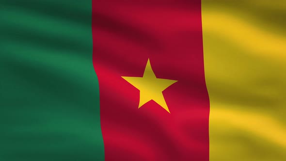 Cameroon Windy Flag Background 4K alt