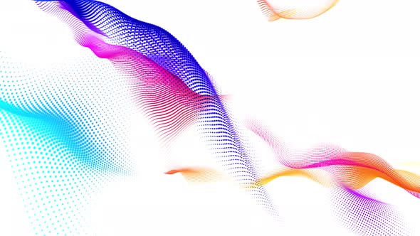 Abstract white colorful particle tech swirly line animation 4k background alt