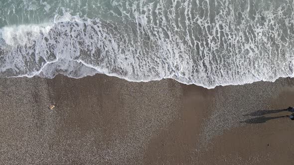 Aerial View Sea Near Coast  Closeup Coastal Seascape alt