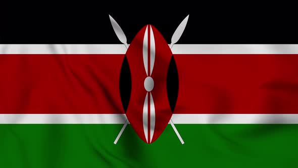 Kenya flag seamless waving animation