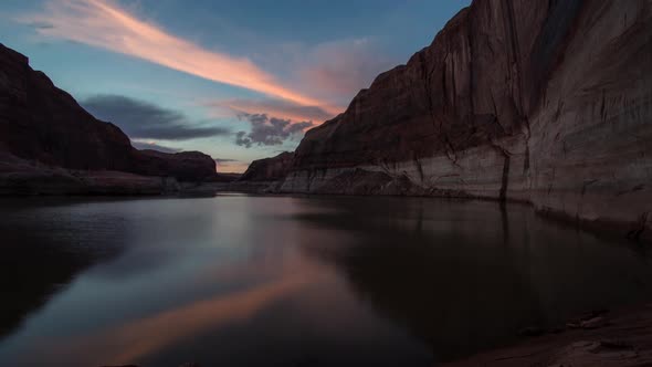 Time Lapse at Sunrise from Lake Powell alt