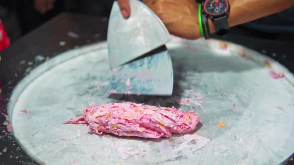 ice cream from natural ingredients, fruits, nuts and chocolate chips alt