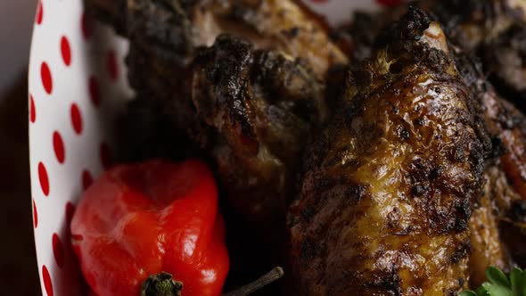 Rotating shot of delicious, chicken wings - FOOD 018 alt