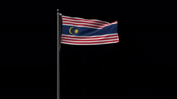 Kuala Lumpur City Flag With Alpha 4K alt