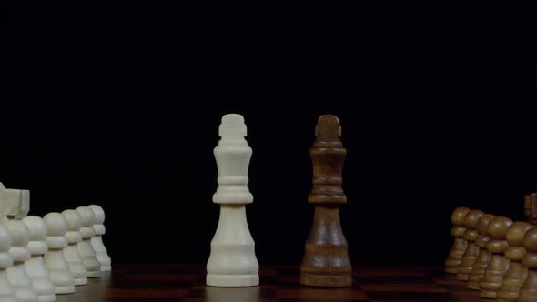 White And Black Kings Standing On A Chess Board 27