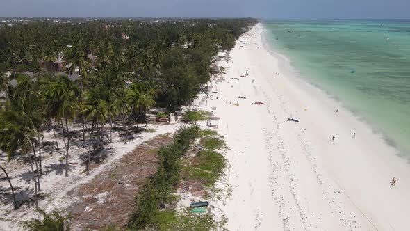 Aerial View of the Beach on Zanzibar Island Tanzania alt