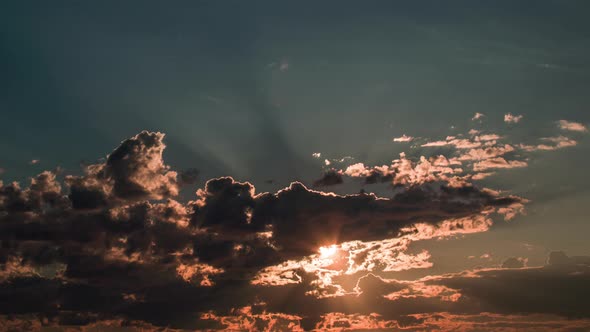 Timelapse Heavenly Sunset Moving Clouds