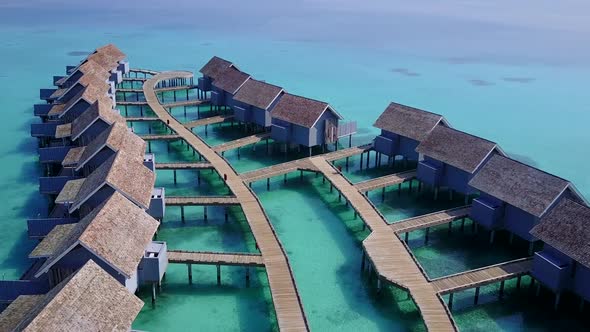 Aerial view landscape of exotic tourist beach trip by blue ocean with sand background alt