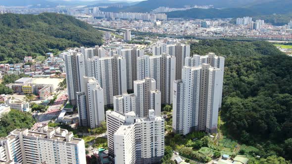 Korea Gumi City Doryang Dong High Rise Apartment Complex Drone