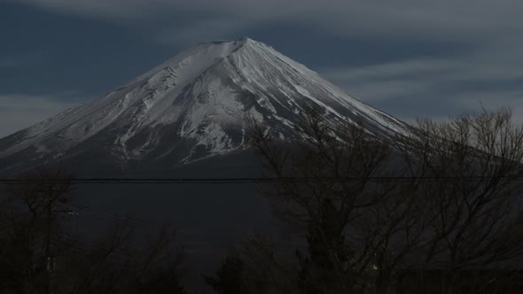 Time lapse Fuji Mountain at night 