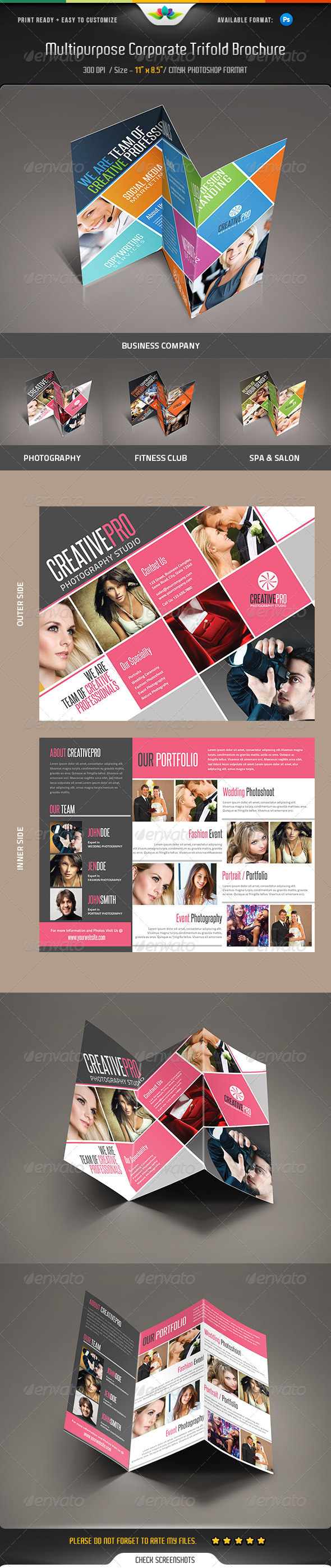 Multipurpose Corporate Trifold Brochure - Corporate Brochures