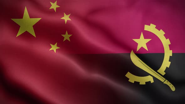 China Angola Flag Loop Background 4K