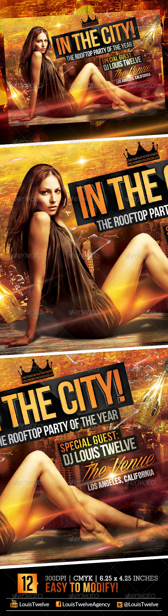 In the City - Rooftop Party | Flyer Template - Clubs & Parties Events