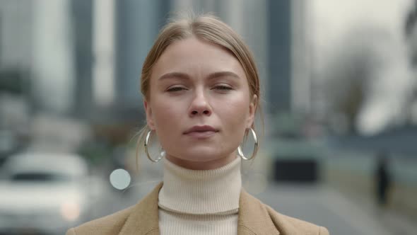 Portrait of Confident Woman in Formal Wear Outdoors alt