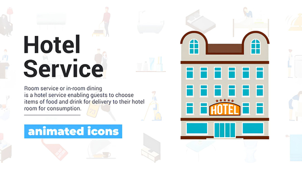 Hotel Services Icons Elements template preview