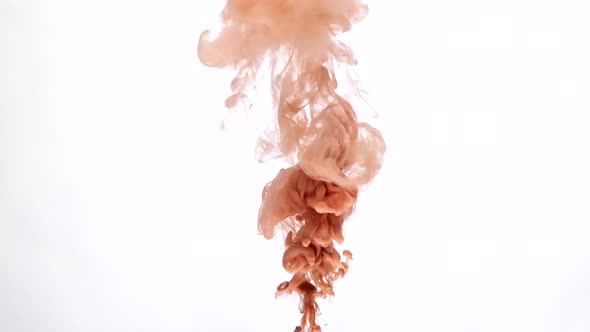 Brown Cream Paint Rises in Water