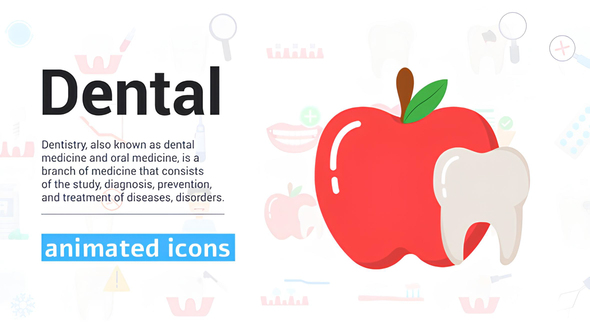 Dental Care Icons Elements template preview