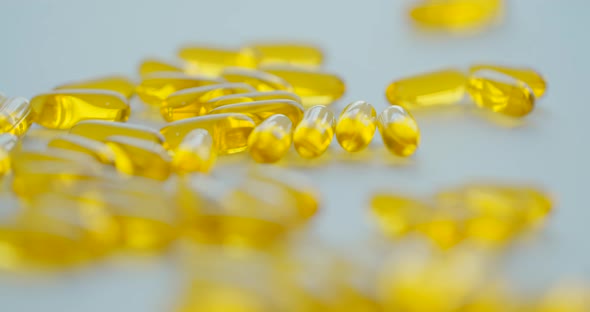 Omega 3 Gold Fish Oil Capsules, Vitamins Supplements Pills Omega 3. Cod Liver Oil Medicines on alt