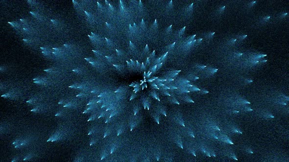Fireworks of blue particles