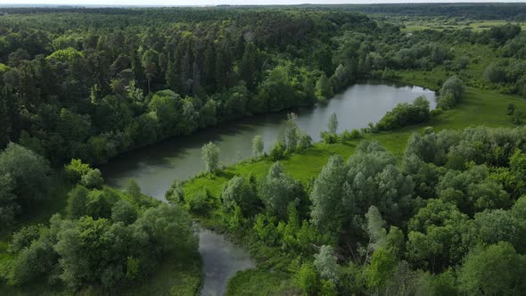 Rural Landscape Where The River Flows. Rural Life alt