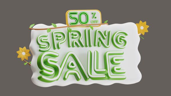 3D Animation of Spring Sale Offers Attractive Discounts alt