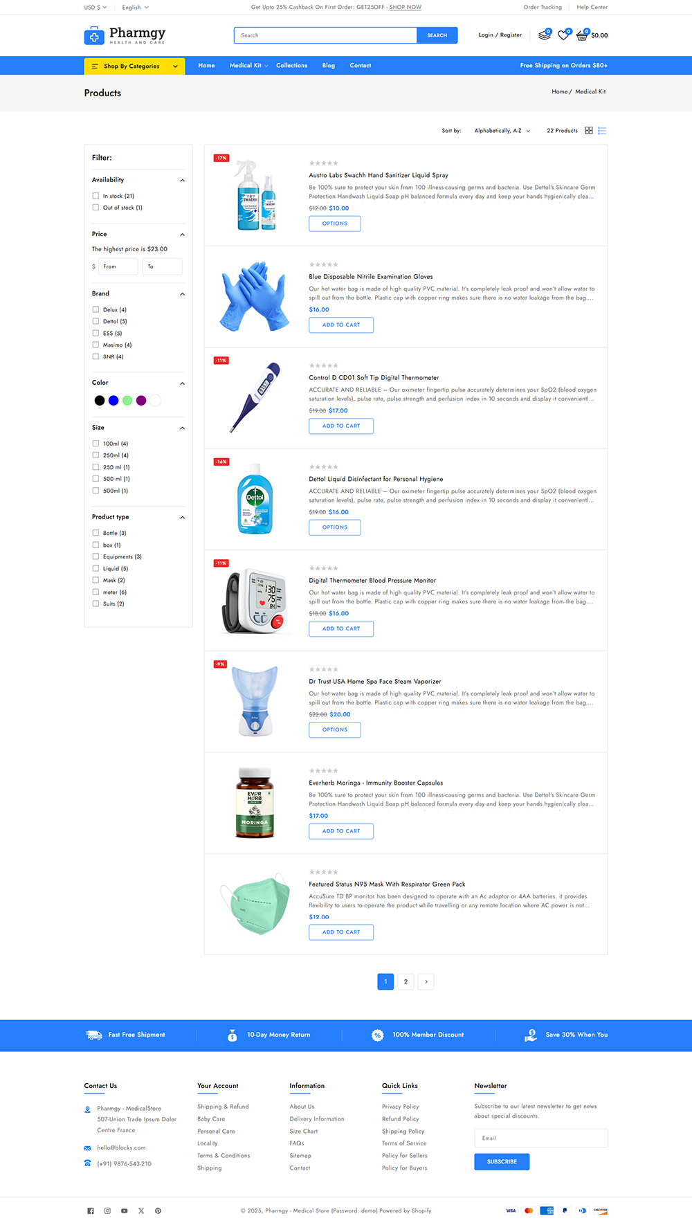 Pharmgy - Medical Store Sectioned Shopify 2.0 Responsive Theme by codezeel