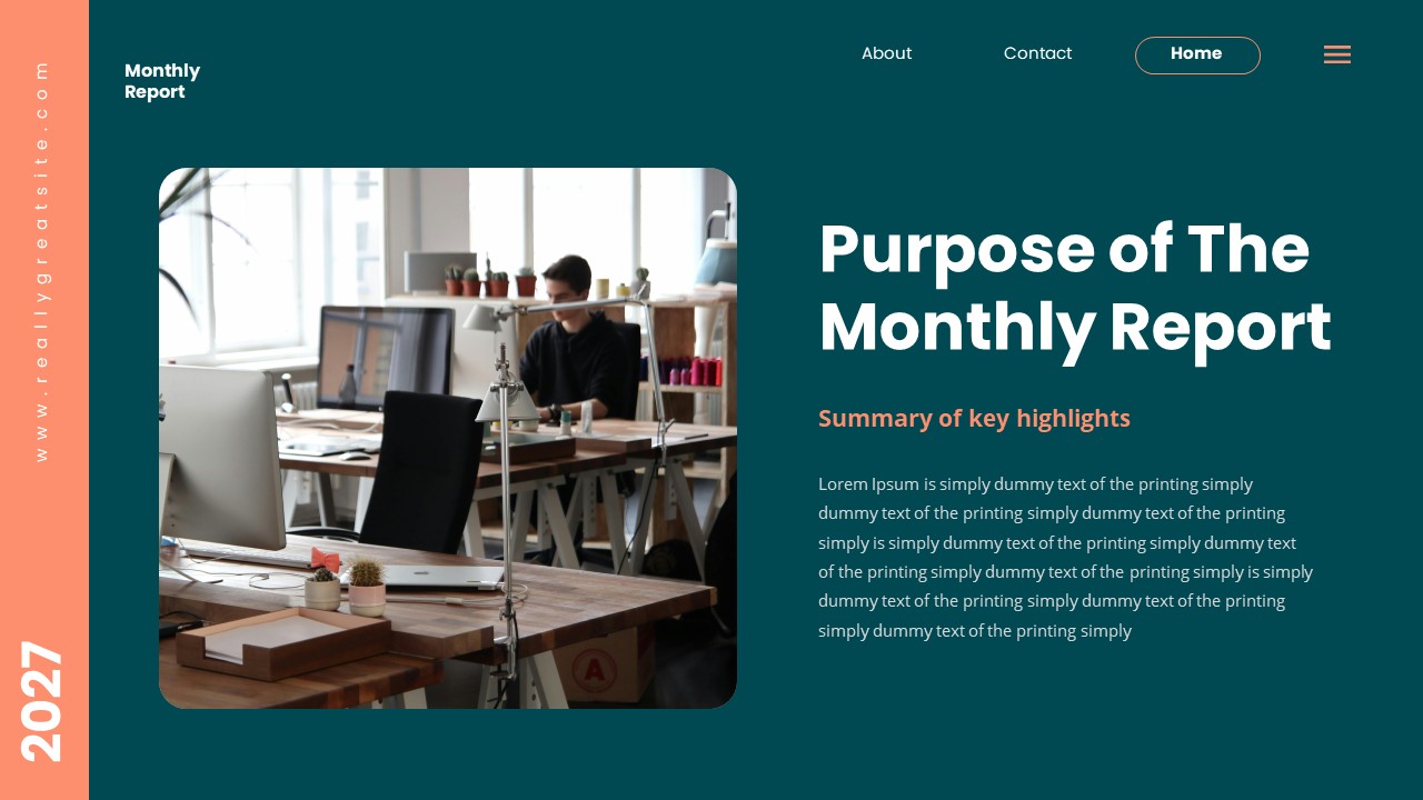 Monthly Report PowerPoint, Presentation Templates | GraphicRiver