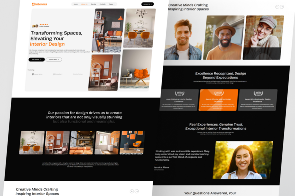 Interora - Interior Design Portfolio Elementor Template Kit for Studios and Freelancers