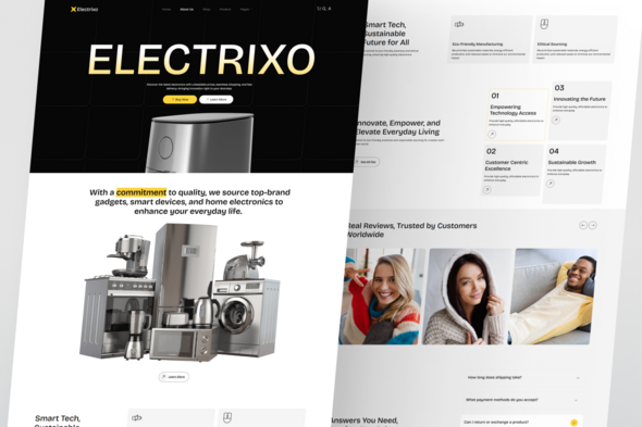 Electrixo - E-Commerce Electronics Store Elementor Template Kit for Gadgets and Tech Retail
