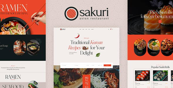 Sakuri – Asian Restaurant and Sushi WordPress Theme Nulled