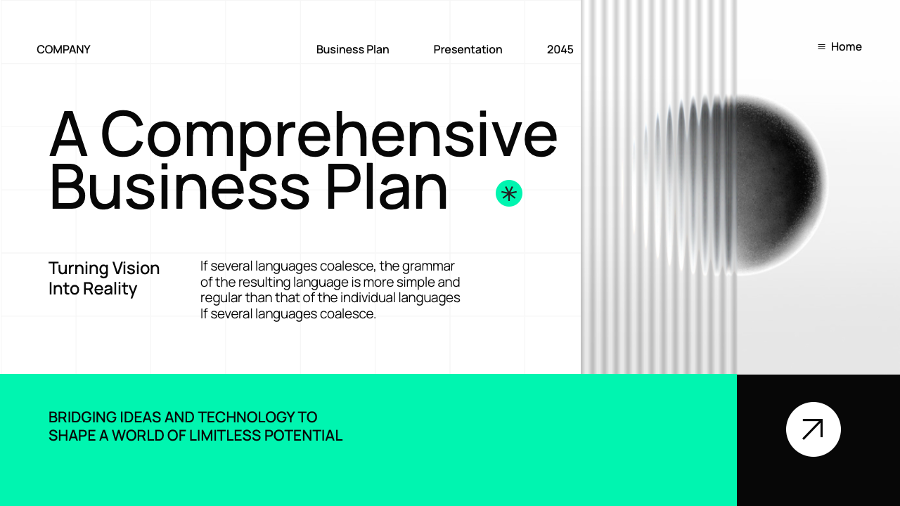 Black White Tosca Modern Business Plan Presentation, Presentation Templates