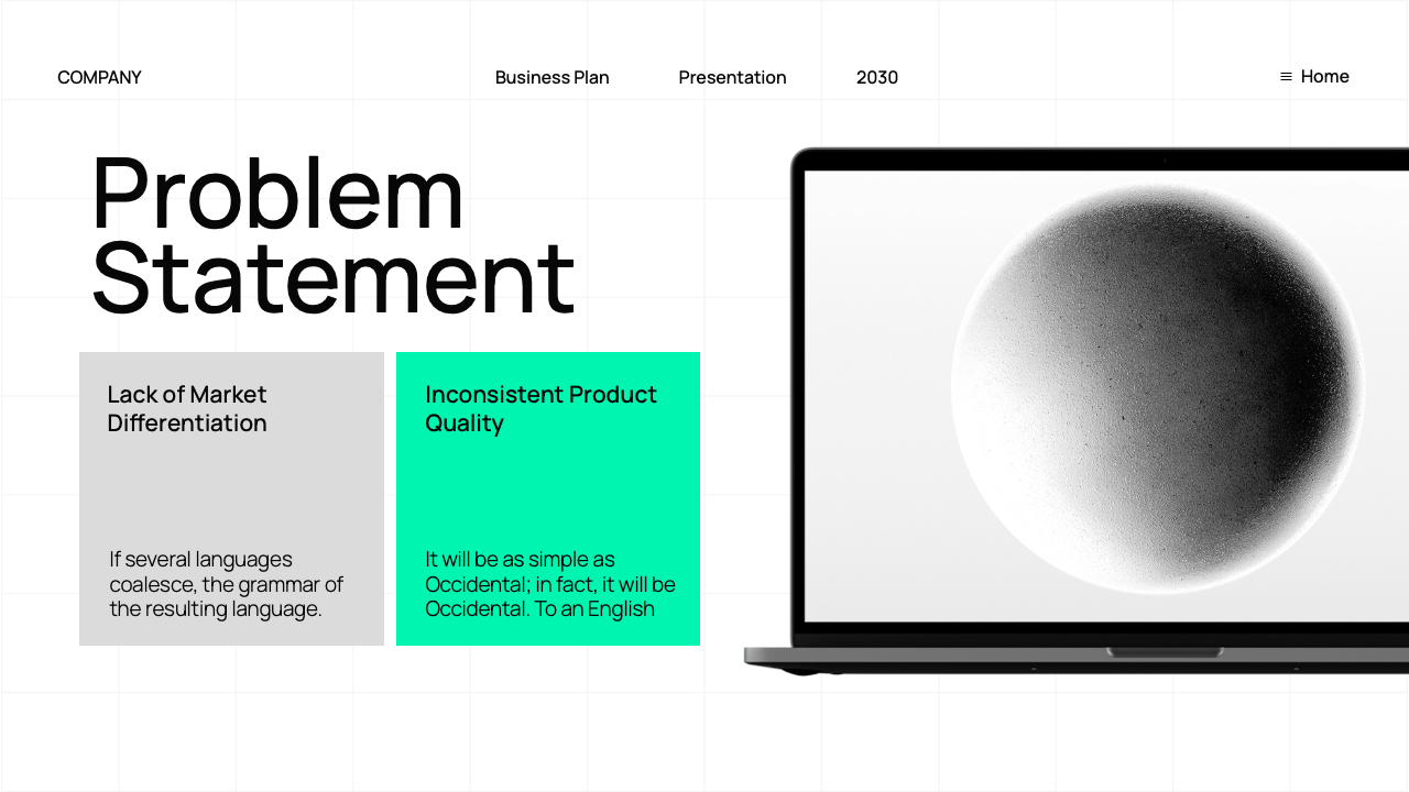 Black White Tosca Modern Business Plan Presentation, Presentation Templates