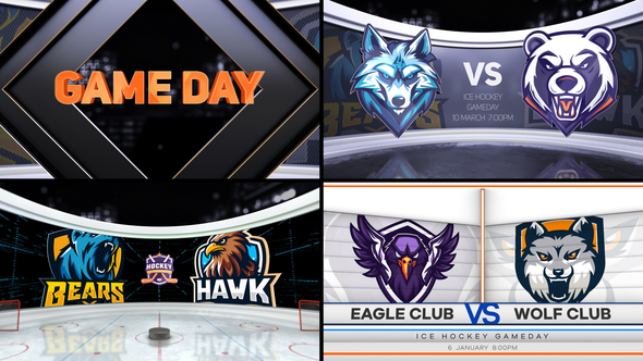 Ice Hockey VS 2 Logo Stings template preview