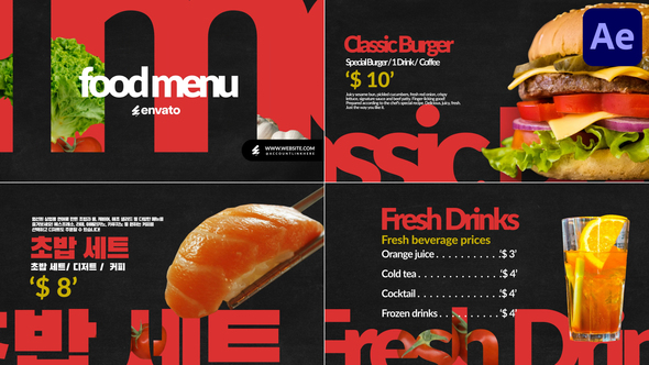 Food Menu for After Effects Openers template preview