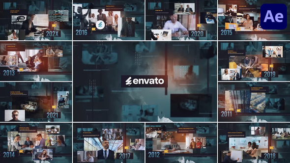 Corporate Timeline Portfolio for After Effects Openers template preview