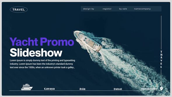 Summer Yacht Travel Promo Openers template preview