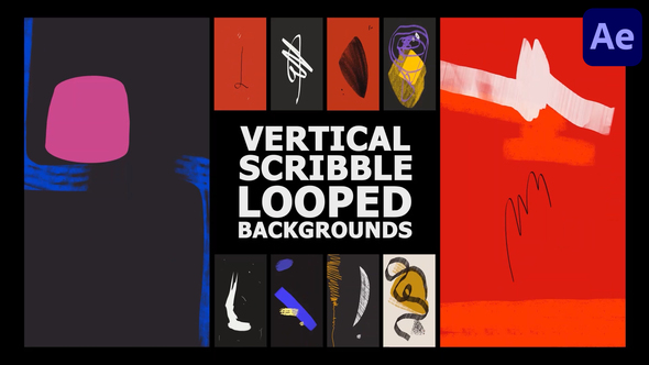 Vertical Scribble Wall Looped Backgrounds | After Effects Elements template preview