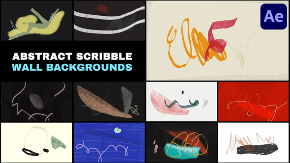 Abstract Scribble Wall Backgrounds | After Effects Elements template preview