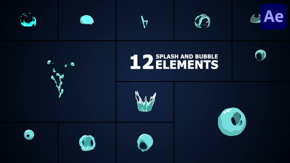 Splash And Bubble Elements for After Effects Elements template preview