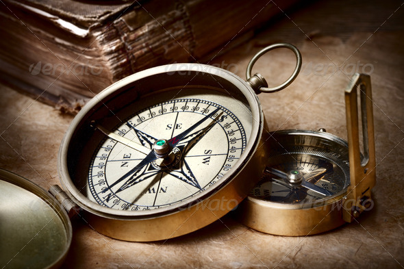 Old compasses  - Stock Photo - Images