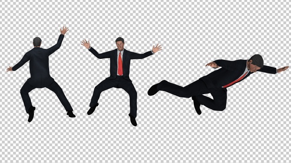 Business Man Falling Down (3-Pack)