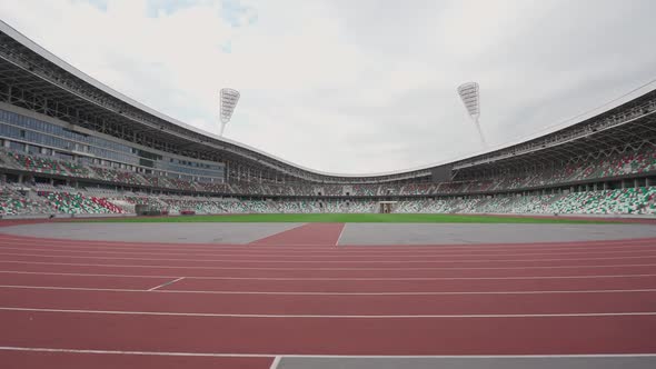 Architecture of Sports Facilities View of an Empty Football Stadium Sports Facility for the Olympic alt