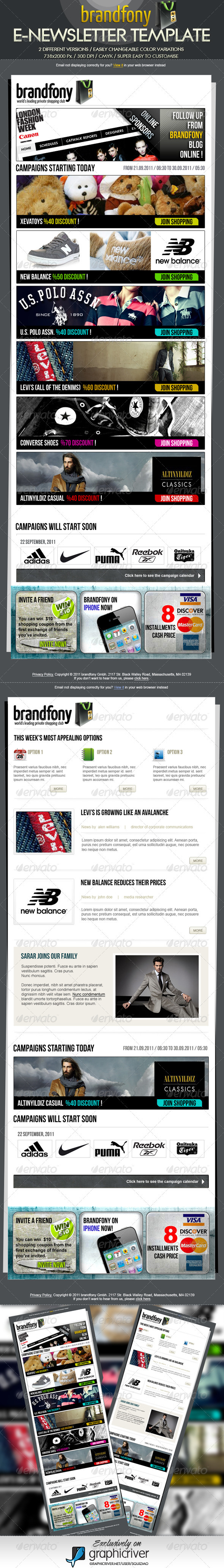 Brandfony E-Newsletter Template - E-newsletters Web Elements